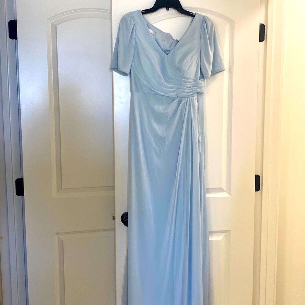 Light Blue Modest Formal Dress